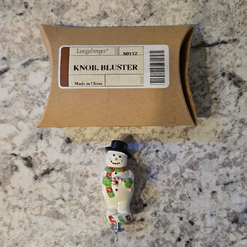 New Longaberger Snowman Knob Bluster Lid Knob